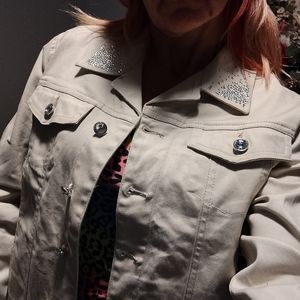 NWOT Embellished jean jacket